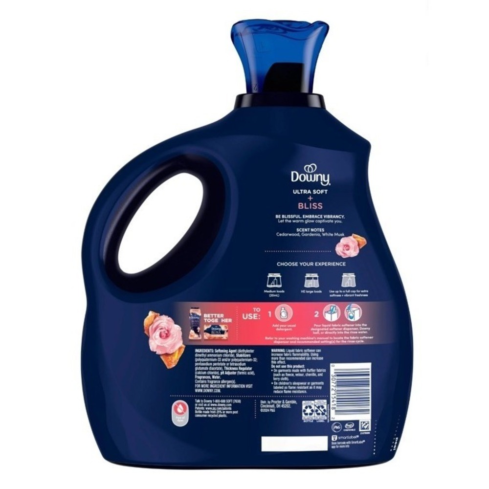 Downy Ultra Soft Plus Fresh Bliss Sparkling Amber And Rose Fabric Softener 93oz - Picture 3 of 7